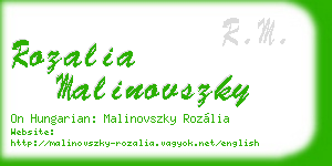 rozalia malinovszky business card