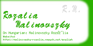 rozalia malinovszky business card
